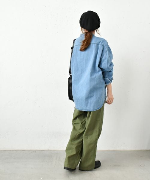 Our.｜ノーカラーデニムオーバーシャツ [[131201H]][C]