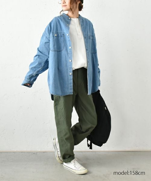 Our.｜ノーカラーデニムオーバーシャツ [[131201H]][C] | ma28 ONLINE