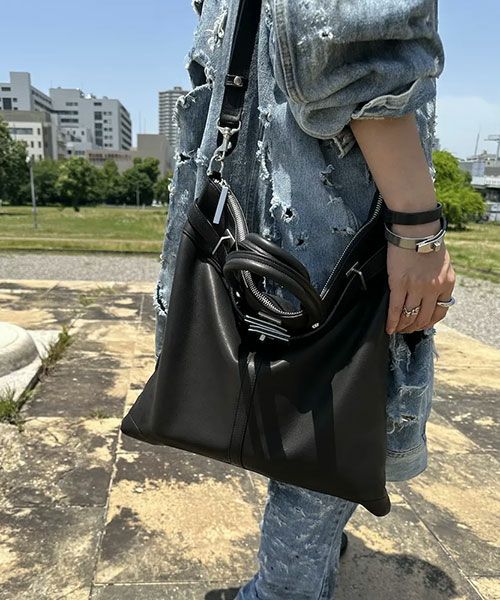 M.U.L. キャンディバッグ　レザー　ブラック　ソフトダメージオイルレザー M.U.L｜ソフトダメージオイルレザーヘルメットバッグM [[MUL068]][F