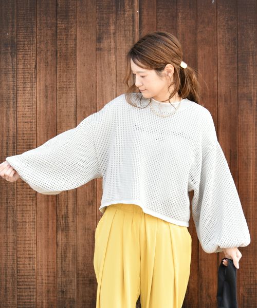 ROSIEE｜メッシュクロップド丈ニット [[R581235]][C] | ma28 ONLINE STORE