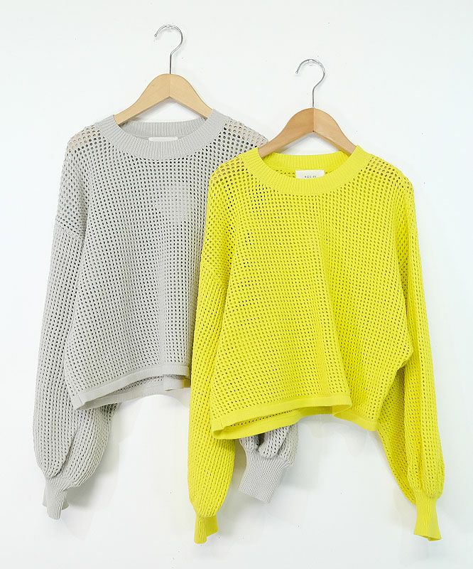 ROSIEE｜メッシュクロップド丈ニット [[R581235]]