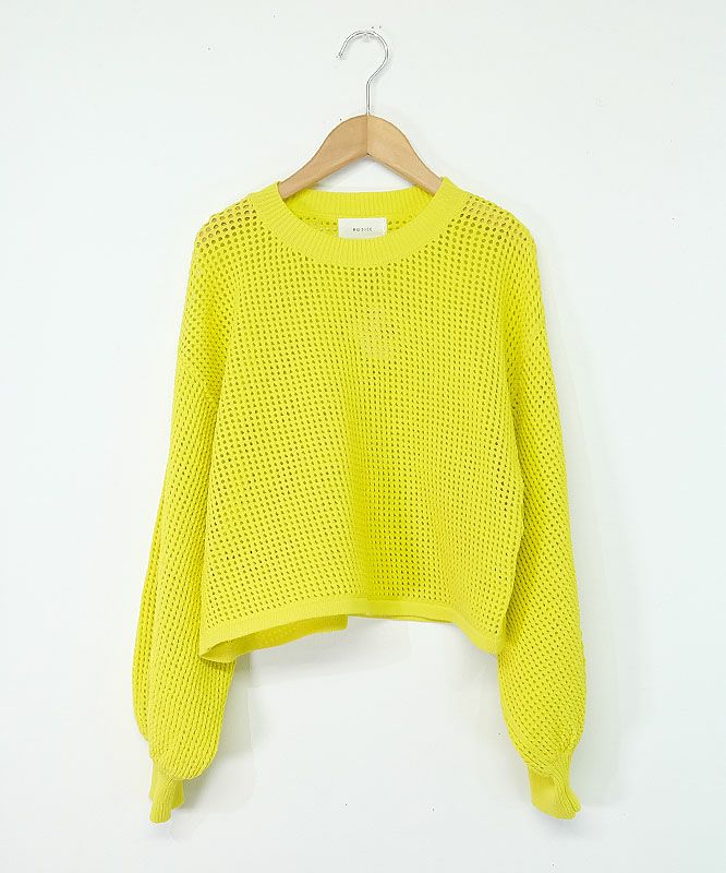 ROSIEE｜メッシュクロップド丈ニット [[R581235]]