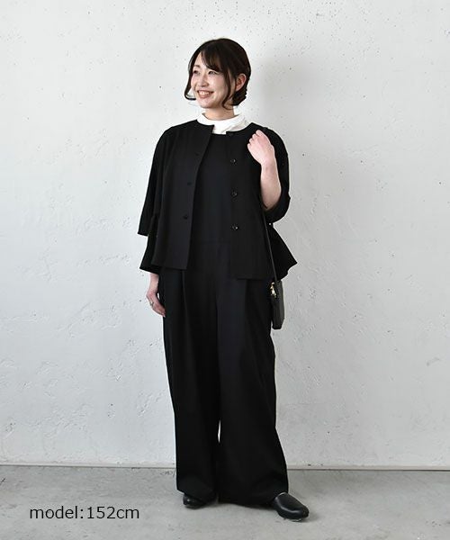 No18｜ギャザーデザインノーカラージャケット [[H24005]][C]