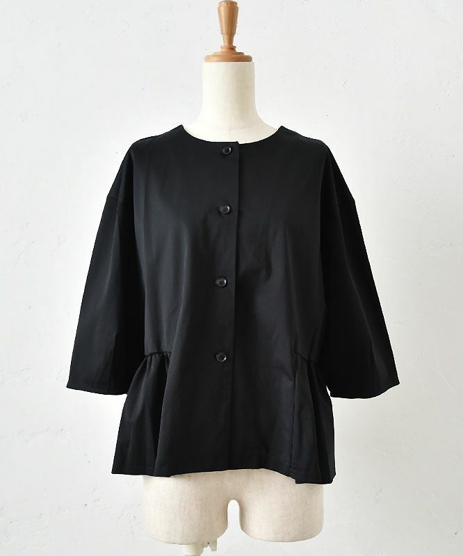 No18｜ギャザーデザインノーカラージャケット [[H24005]]
