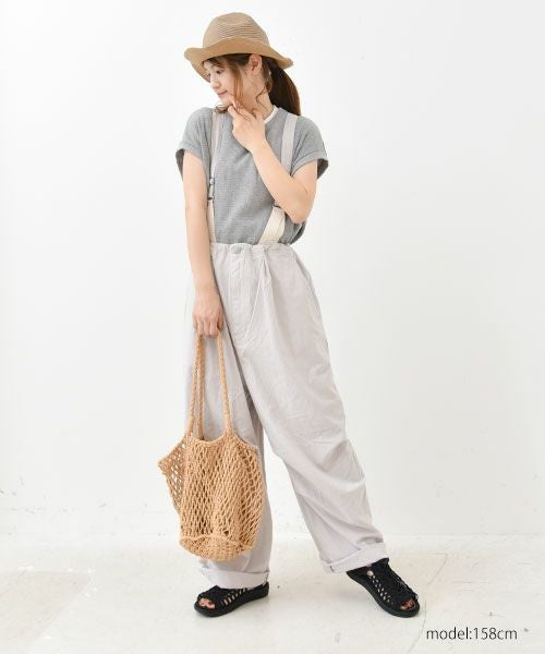 her.｜ロゴ入りノースリーブワッフルTee [[131254H]][C]