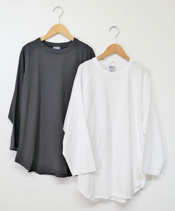 WALLA WALLA SPORT｜7分丈ベースボールTEE [[3/4 BASEBALL TEE SOLID]][D]