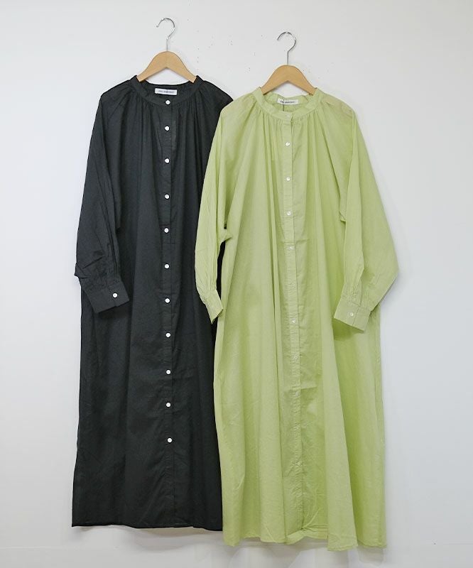 day standard｜バンドカラーボリュームギャザーOP [[36-0088]][D]