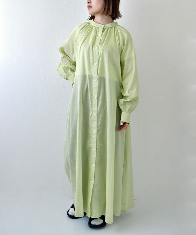 day standard｜バンドカラーボリュームギャザーOP [[36-0088]][D]