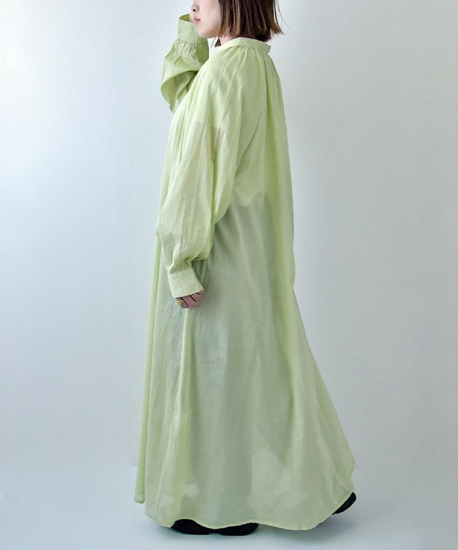 day standard｜バンドカラーボリュームギャザーOP [[36-0088]][D]