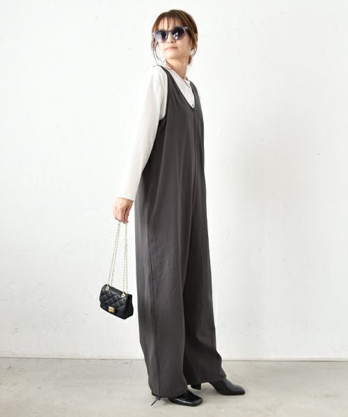 HUMS｜カット素材サロペットパンツ [[C-5026]][C]