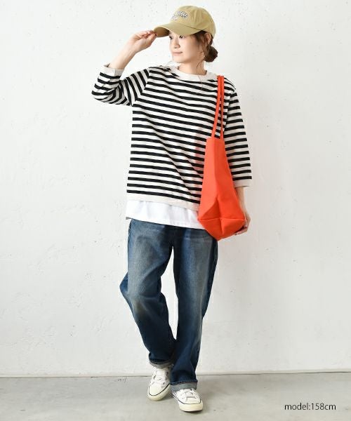 and quarter｜ボーダー7分袖カットソー [[MA-048]][C]