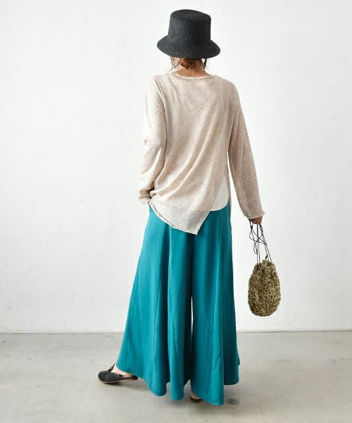 HUMS｜リネンライクフレアパンツ [[5421021]][C]