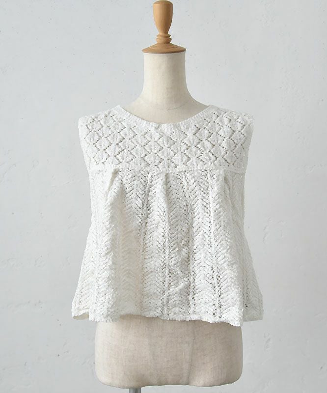 HUMS｜ノースリーブカギ編みニット [[C-5041]]