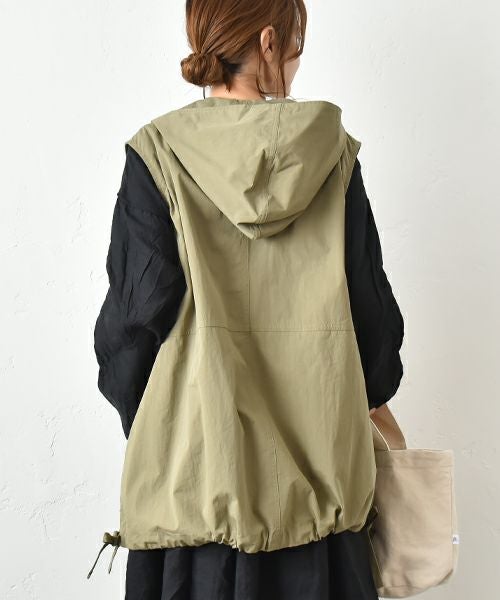 hagumu｜フード付きコットンナイロンベスト [[hag-110]]
