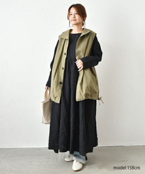 hagumu｜フード付きコットンナイロンベスト [[hag-110]]