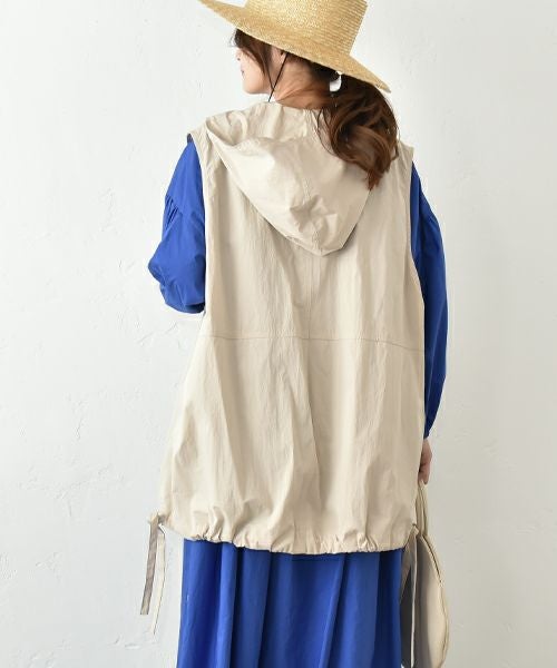 hagumu｜フード付きコットンナイロンベスト [[hag-110]]