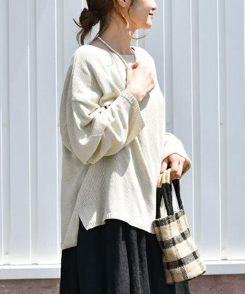 hagumu｜ボートネックニット [[08074]][C]