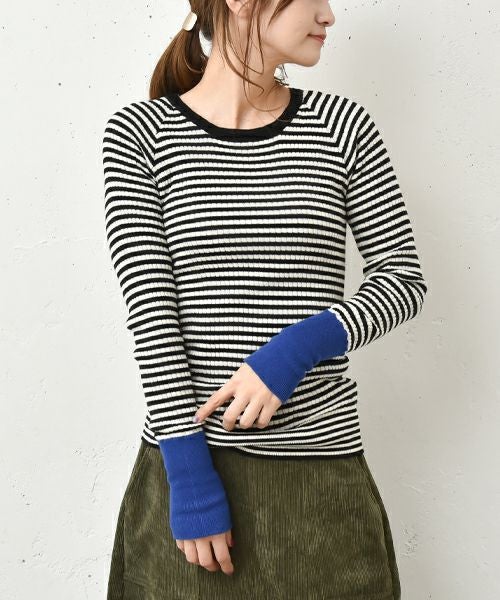 IN THE MARKET｜袖口切替テレコクルーインナー [[08080]][C]