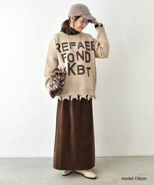 STAR＆STRIPE｜ベロアスカート [[MD-047]]