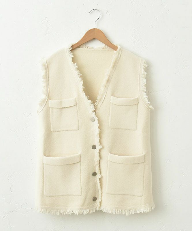 HUMS｜ポケット付きフリンジベスト [[6440141]][C]