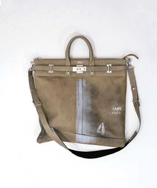M.U.L|ペイントデザインデニムレザーヘルメットバッグM [[MUL068 M.U.L|ペイントデザインデニムレザーヘルメットバッグM [[MUL068