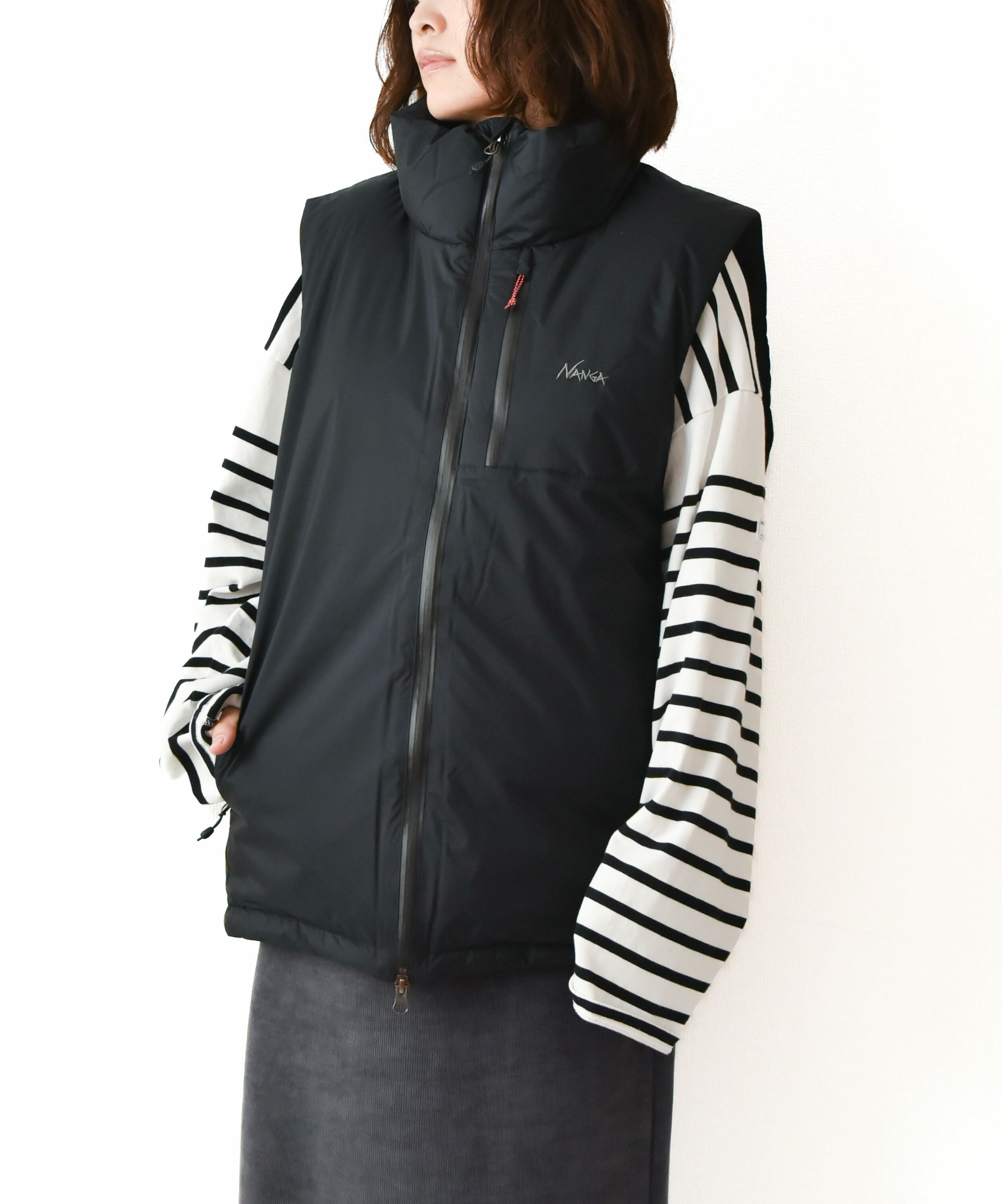 NANGA｜AURORA TEX STAND COLLAR DOWN VEST [[ND2441-1N010-A]][D