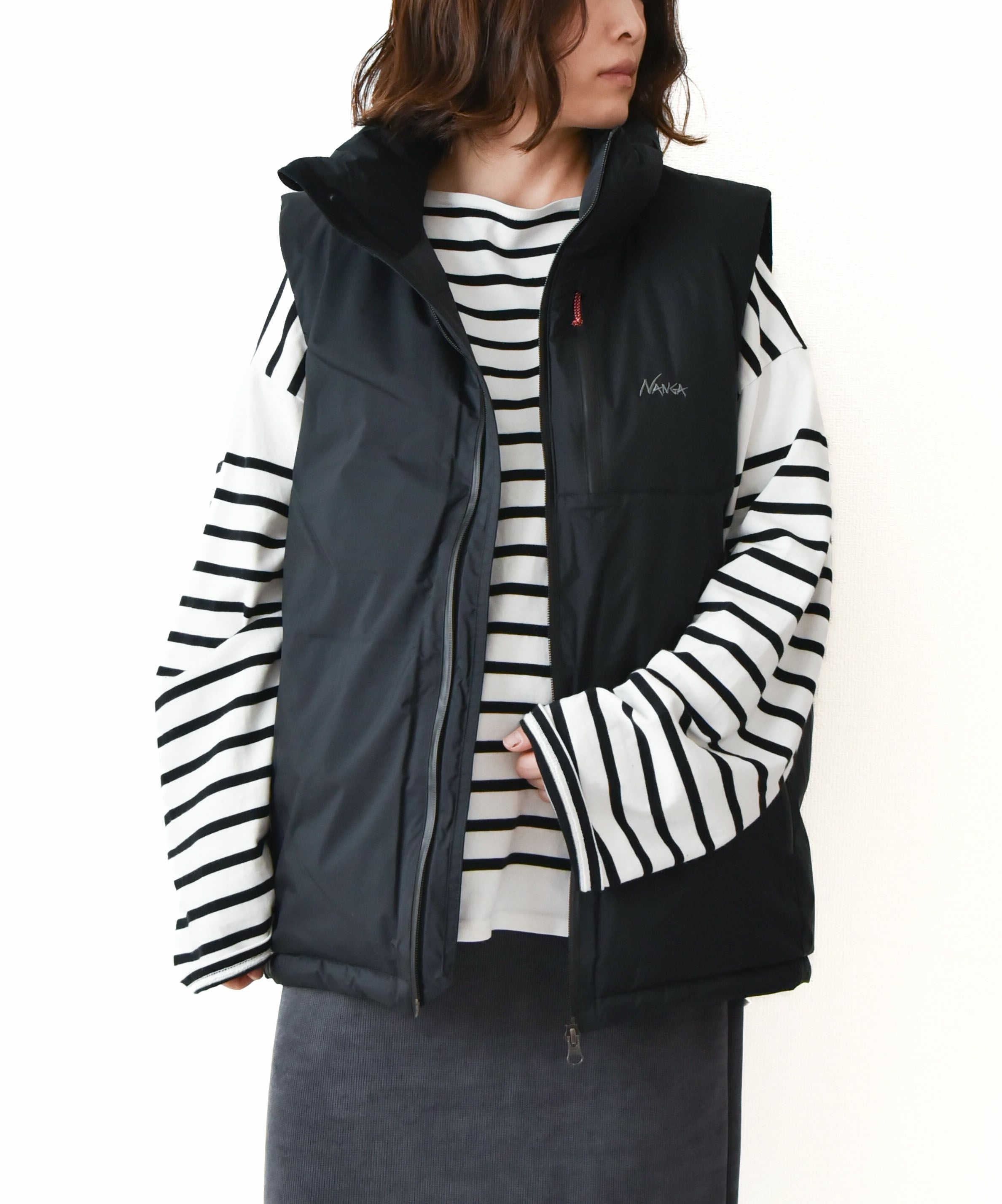 NANGA｜AURORA TEX STAND COLLAR DOWN VEST [[ND2441-1N010-A]][D