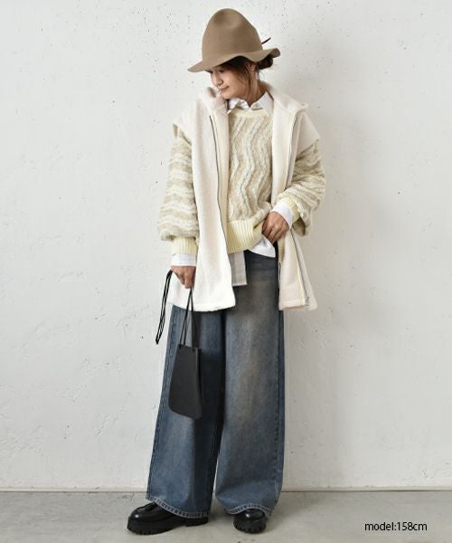 Johnbull｜ボアフーディーZIPベスト [[JL244C05]][C]