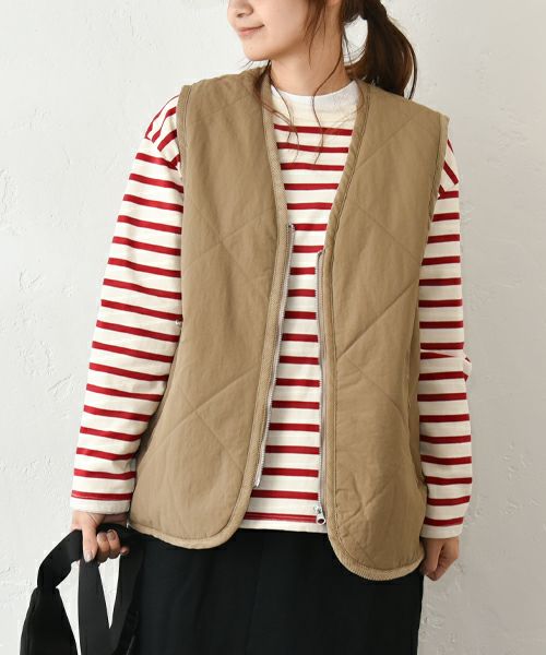 Our.｜ナイロンキルトVベスト [[C-9019]][C]