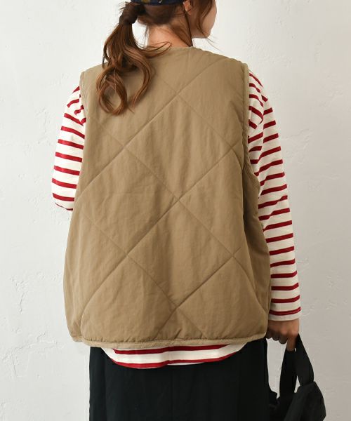 Our.｜ナイロンキルトVベスト [[C-9019]][C]