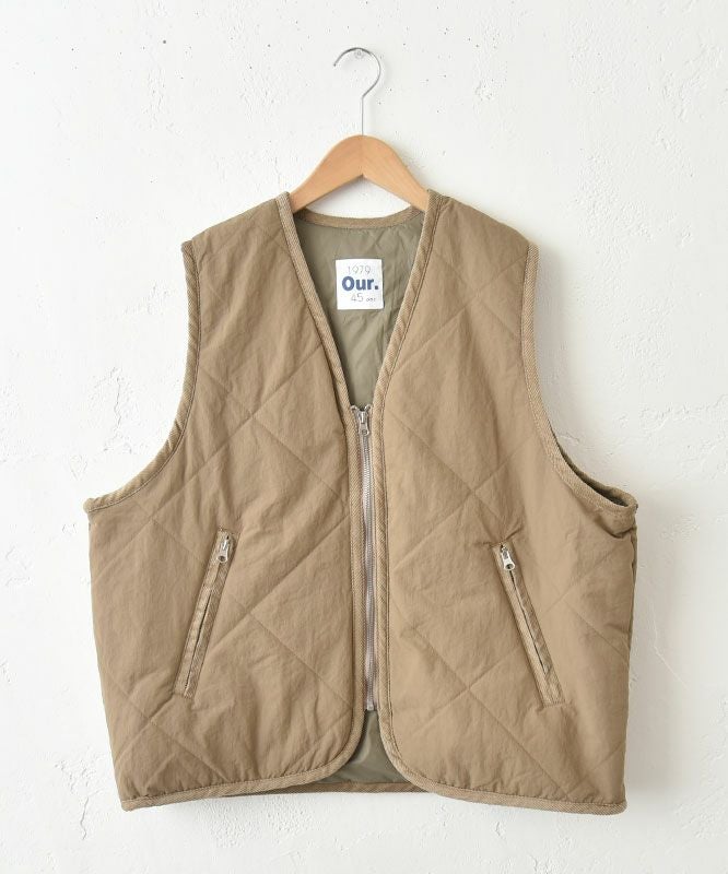 Our.｜ナイロンキルトVベスト [[C-9019]][C]