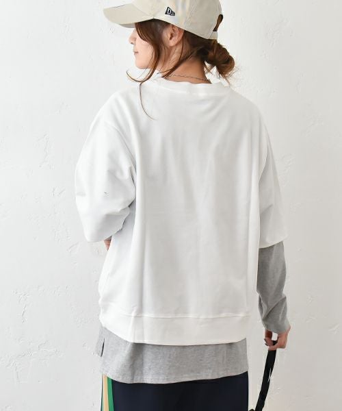 Gives a sense of fullment｜6分袖プリントスウェット [[851307]][C]