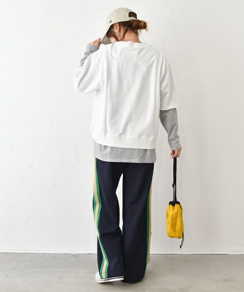 Gives a sense of fullment｜6分袖プリントスウェット [[851307]][C]