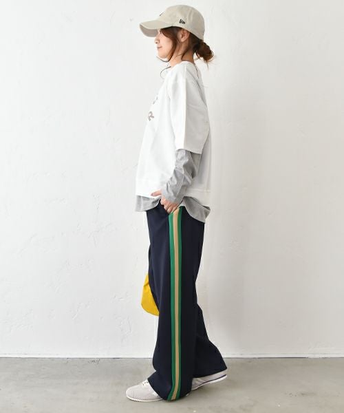 Gives a sense of fullment｜6分袖プリントスウェット [[851307]][C]