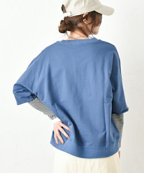 Gives a sense of fullment｜6分袖プリントスウェット [[851307]][C]