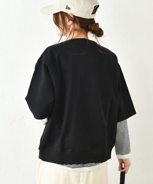 Gives a sense of fullment｜6分袖プリントスウェット [[851307]][C]