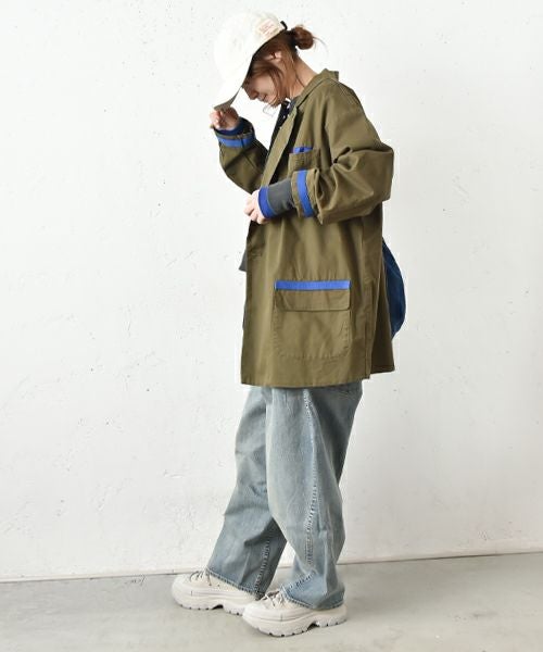  Gives a sense of fullment｜配色テープジャケット [[851330]][C]