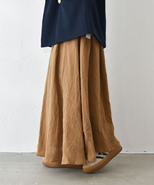 HUMS｜リネンタックサーキュラーマキシスカート [[851104]][C]