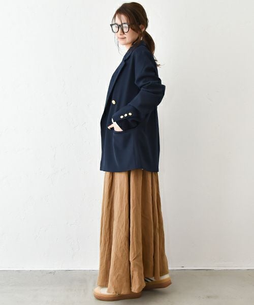 HUMS｜リネンタックサーキュラーマキシスカート [[851104]][C]