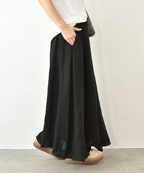 HUMS｜リネンタックサーキュラーマキシスカート [[851104]][C]