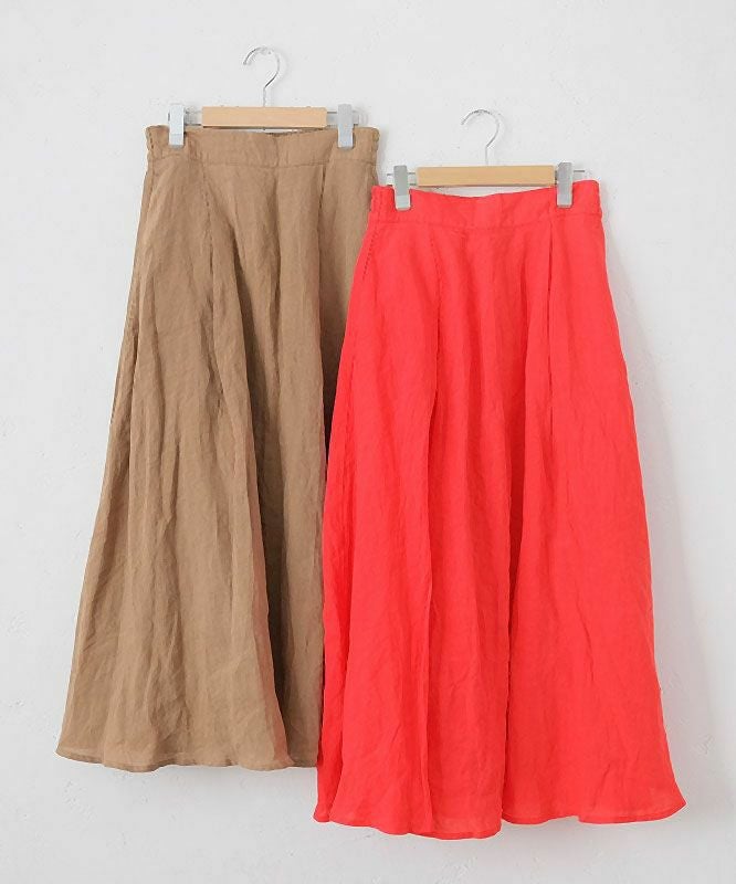 HUMS｜リネンタックサーキュラーマキシスカート [[851104]][C]