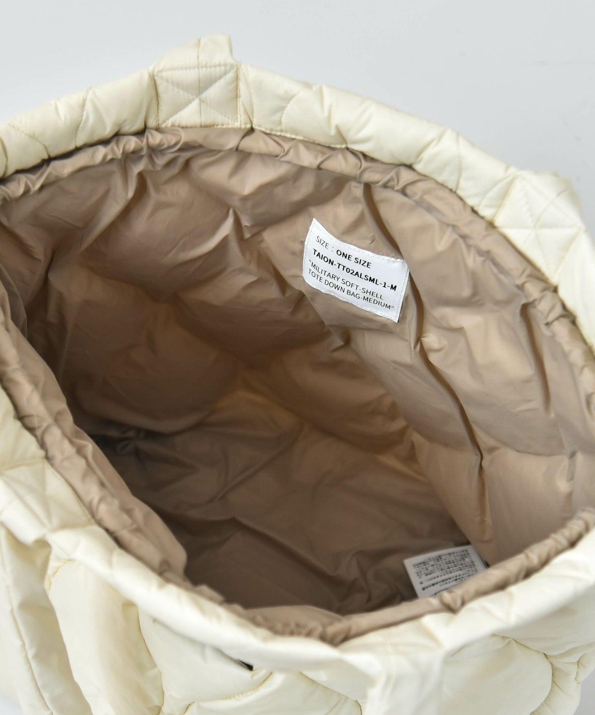 TAION｜MILNARY SOFT SHELL DOWN TOTE BAG-M [[TAION-TT02ALSML-1-M]][D]
