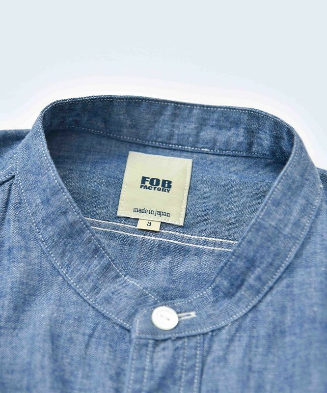 FOB FACTORY｜バンドカラーシャツ [[F3428]][D]