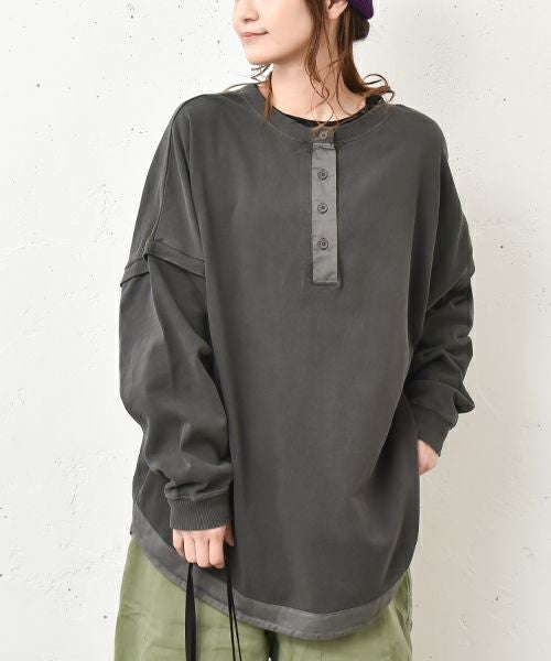 IN THE MARKET｜ピグメント裏毛ヘンリーネック前後2wayプルオーバー [[9280-42]][C]