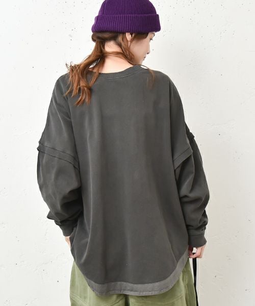 IN THE MARKET｜ピグメント裏毛ヘンリーネック前後2wayプルオーバー [[9280-42]][C]