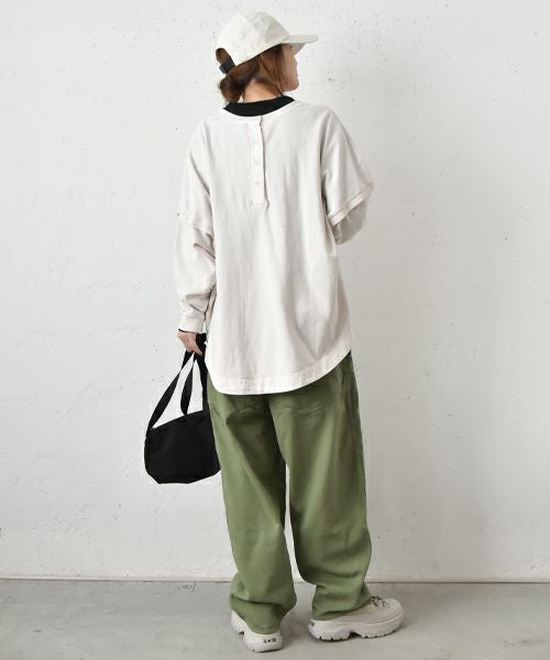 IN THE MARKET｜ピグメント裏毛ヘンリーネック前後2wayプルオーバー [[9280-42]][C]