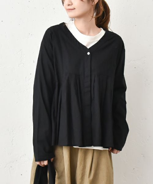 VENT BLANC｜Vネックタックギャザーブラウス [[VB251307]][C]