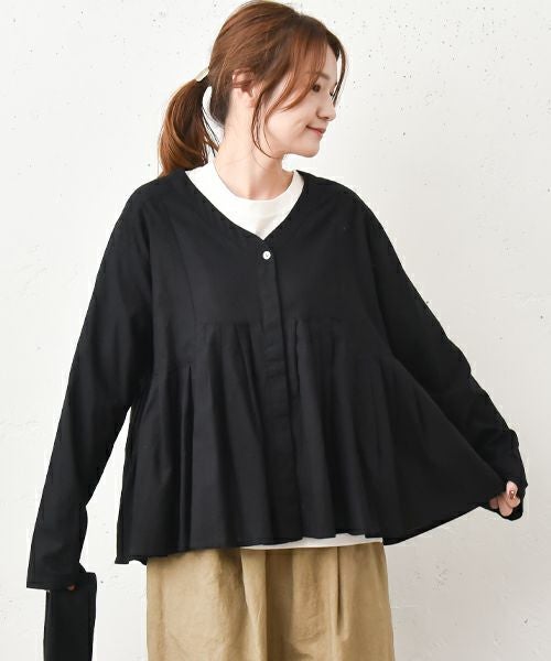 VENT BLANC｜Vネックタックギャザーブラウス [[VB251307]][C]
