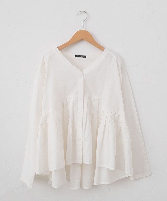 VENT BLANC｜Vネックタックギャザーブラウス [[VB251307]][C]
