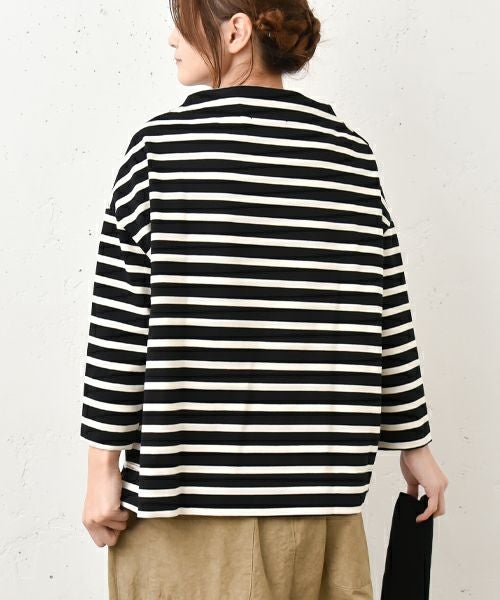 NARU｜ボーダーモックネックカットソー [[650210]][C]